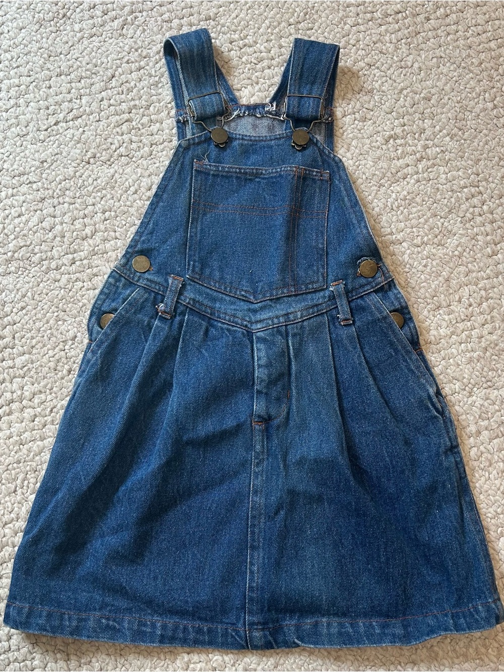 A LA Mode Vintage Denim Jumper Girls Size 6 Short dress, Fits Small